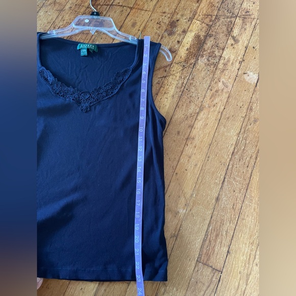 Lauren Ralph Lauren lace trim tank navy blue size 1X feminine y2k sleeveless - Picture 6 of 6